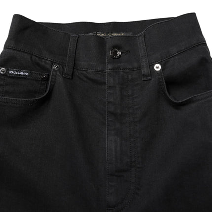 Dolce & Gabbana Black Cotton High Waist Skinny Denim Jeans