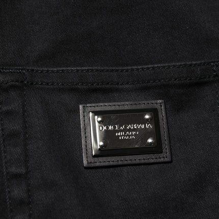 Dolce & Gabbana Black Cotton High Waist Skinny Denim Jeans