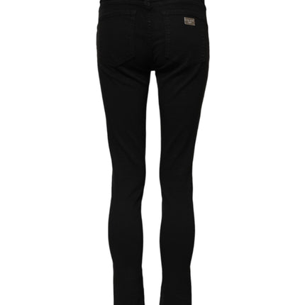 Dolce & Gabbana Black Cotton Skinny Mid Waist Denim Jeans