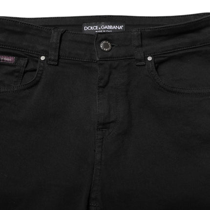 Dolce & Gabbana Black Cotton Skinny Mid Waist Denim Jeans