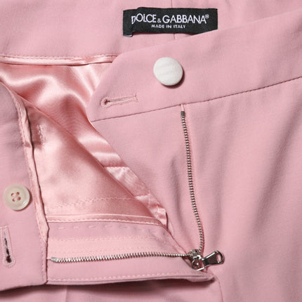 Dolce & Gabbana Pink Wool High Waist Tapered Pants