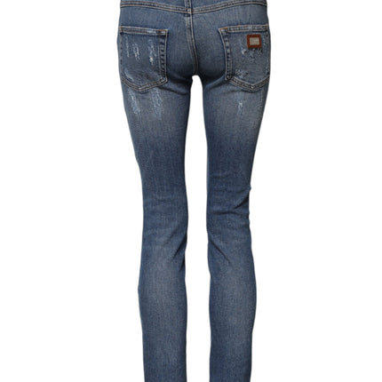 Dolce & Gabbana Blue PRETTY Tattered Skinny Denim Jeans