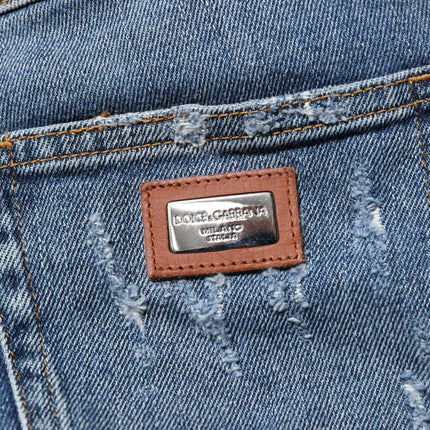 Dolce & Gabbana Blue PRETTY Tattered Skinny Denim Jeans