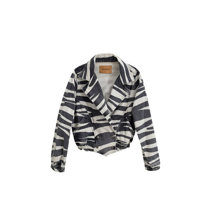 Retrofête Black And White Cotton Blazer