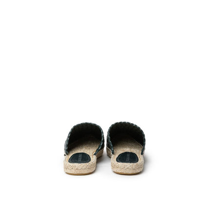 Bottega Veneta Green Leather Espadrilles