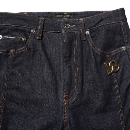 Dolce & Gabbana Black Cotton Mid Waist Bootcut Denim Jeans