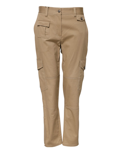 Dolce & Gabbana Beige Mid Waist Cargo Tapered Pants Dolce & Gabbana