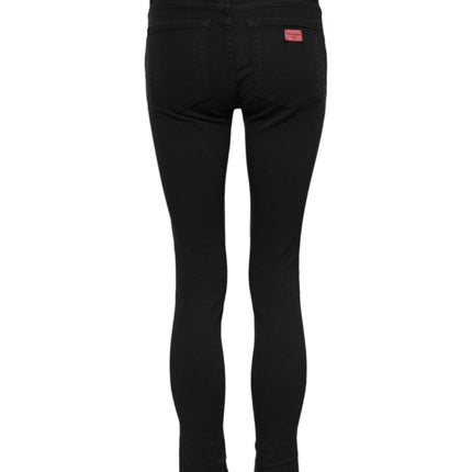 Dolce & Gabbana Black Cotton Skinny Mid Waist Denim Jeans