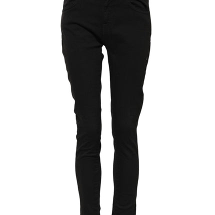 Dolce & Gabbana Black Cotton Skinny Mid Waist Denim Jeans