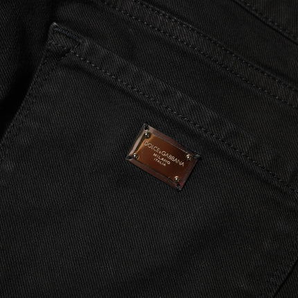 Dolce & Gabbana Black Cotton Skinny Mid Waist Denim Jeans