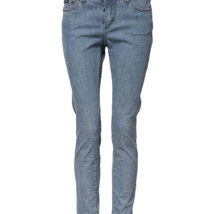 Dolce & Gabbana Blue Cotton PRETTY MidWaist Skinny Denim Jeans