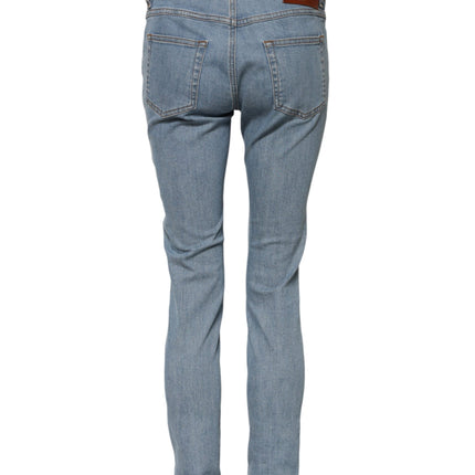 Dolce & Gabbana Blue Cotton PRETTY MidWaist Skinny Denim Jeans