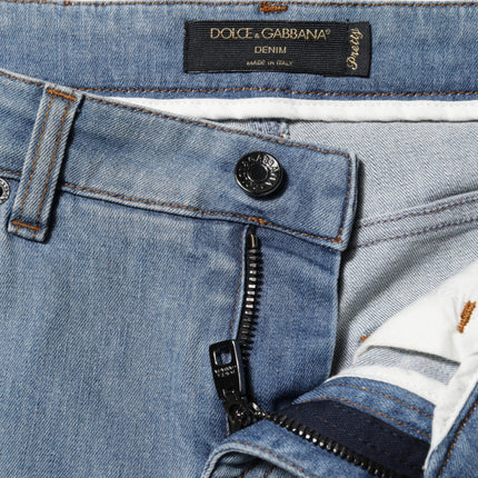 Dolce & Gabbana Blue Cotton PRETTY MidWaist Skinny Denim Jeans