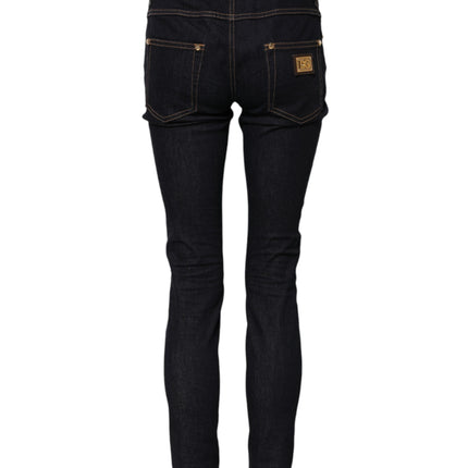 Dolce & Gabbana Blue Cotton PRETTY LowWaist Skinny Denim Jeans