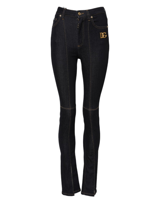Dolce & Gabbana Blue Cotton High Waist Skinny Denim Jeans Dolce & Gabbana