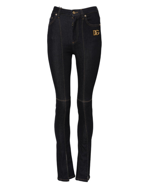Dolce & Gabbana Blue Cotton High Waist Skinny Denim Jeans Dolce & Gabbana
