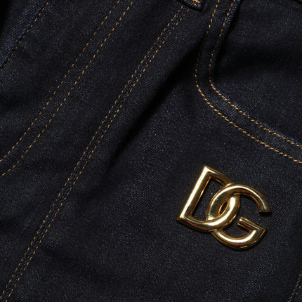 Dolce & Gabbana Blue Cotton High Waist Skinny Denim Jeans