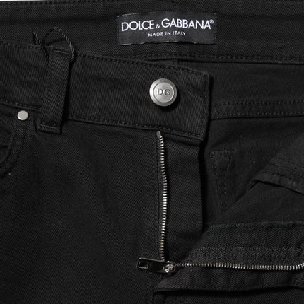 Dolce & Gabbana Black Cotton Skinny Mid Waist Denim Jeans