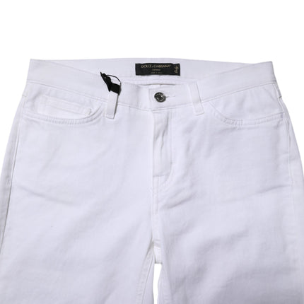 Dolce & Gabbana White GRACE Mid Waisted Skinny Denim Jeans