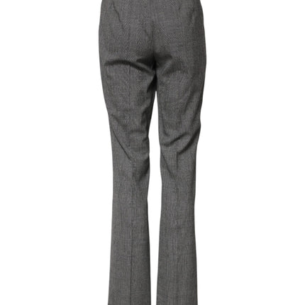 Dolce & Gabbana Gray Checkered High Waist Flared Pants