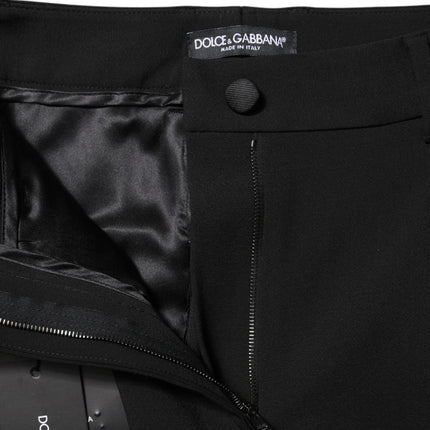 Dolce & Gabbana Black Wool High Waist Formal Pants