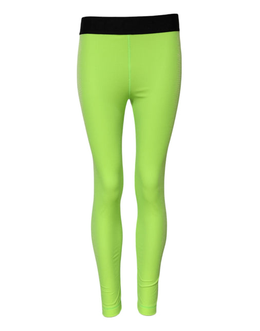Dolce & Gabbana Green Nylon Slim Fit Leggings Pants Dolce & Gabbana