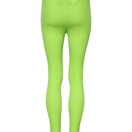 Dolce & Gabbana Green Nylon Slim Fit Leggings Pants