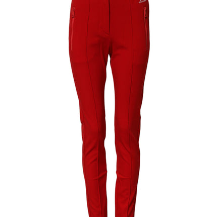 Dolce & Gabbana Red Mid Waist Slim Fit Pants
