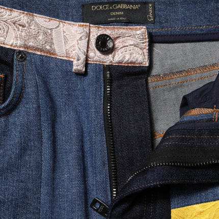 Dolce & Gabbana Multicolor Patchwork Skinny Denim Jeans