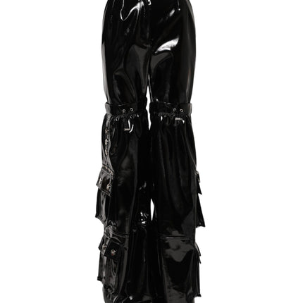 Dolce & Gabbana Black High Waist Cargo Bootcut Pants