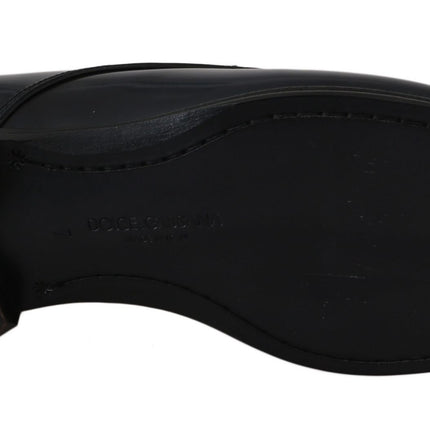 Dolce & Gabbana Blue Leather Dress Derby Formal Mens Shoes
