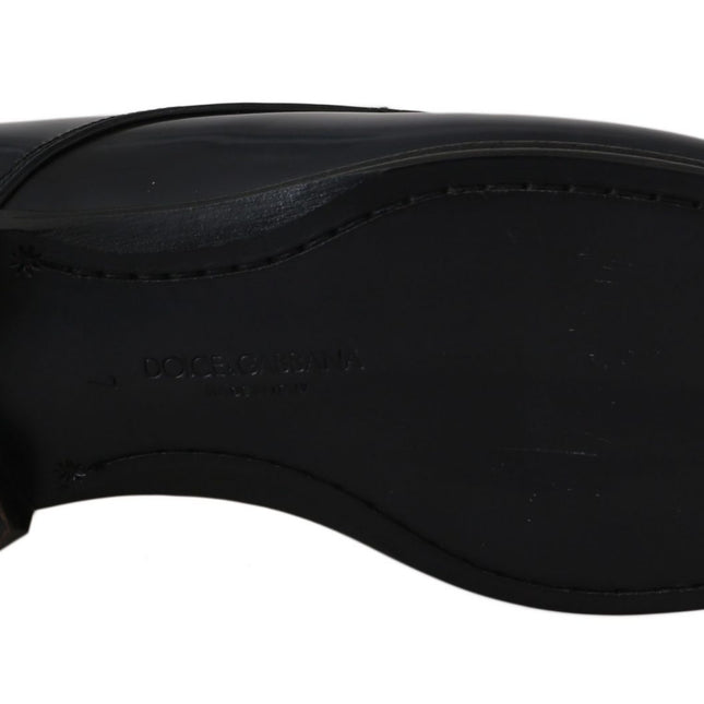 Dolce & Gabbana Blue Leather Dress Derby Formal Mens Shoes