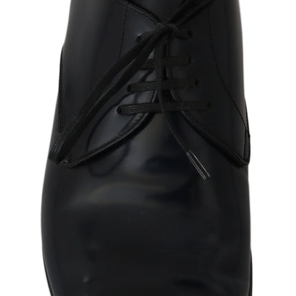 Dolce & Gabbana Blue Leather Dress Derby Formal Mens Shoes