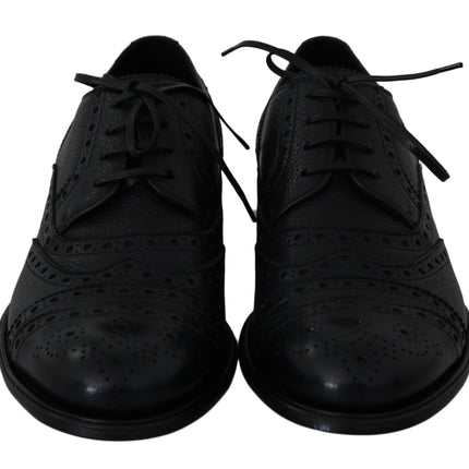 Dolce & Gabbana Blue Leather Wingtip Oxford Dress  Shoes