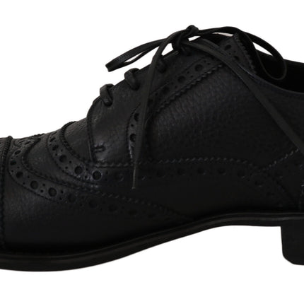 Dolce & Gabbana Blue Leather Wingtip Oxford Dress  Shoes