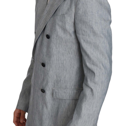 Dolce & Gabbana Blue Flax NAPOLI Jacket Coat Blazer