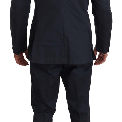 Romeo Gigli Two Piece 3 Button Cotton Blue Solid Suit
