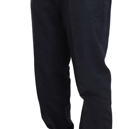 Romeo Gigli Two Piece 3 Button Cotton Blue Solid Suit
