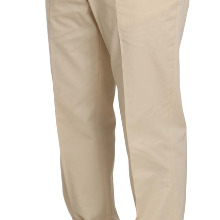 Romeo Gigli Two Piece 3 Button Beige Cotton Solid Suit