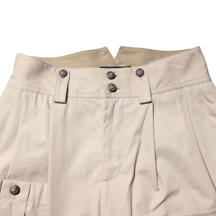 Dolce & Gabbana Beige Cotton High Waisted Pants