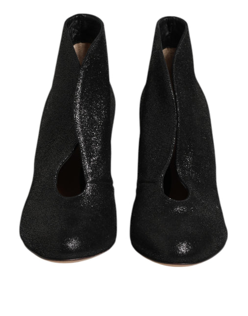 Gianvito Rossi Metallic Black Pump Stiletto Heels Shoes Gianvito Rossi