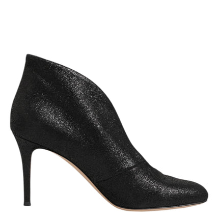 Gianvito Rossi Metallic Black Pump Stiletto Heels Shoes
