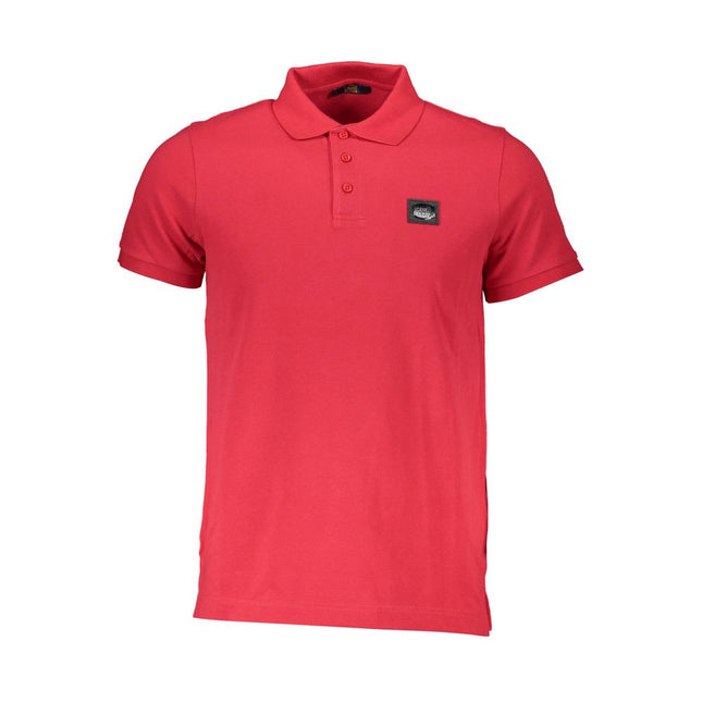 Cavalli Class Red Cotton Polo Shirt Cavalli Class