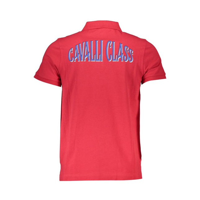 Cavalli Class Red Cotton Polo Shirt Cavalli Class