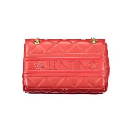 Mario Valentino Rosso Polyurethane Women's Bag with Chain and Internal Pockets