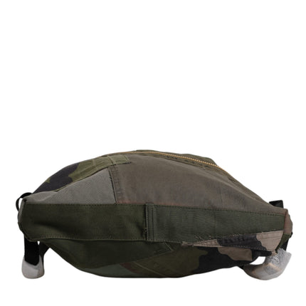 Dolce & Gabbana Military Green Patchwork Rucksack Backpack Bag