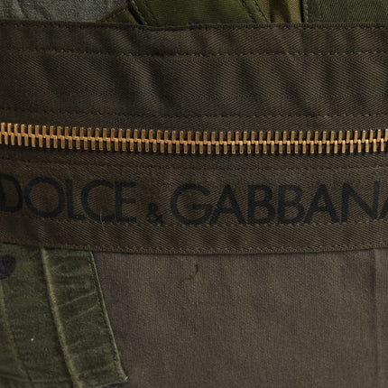 Dolce & Gabbana Military Green Patchwork Rucksack Backpack Bag
