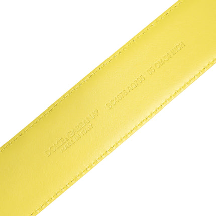 Dolce & Gabbana Yellow Green Classic Metal Logo Buckle Belt