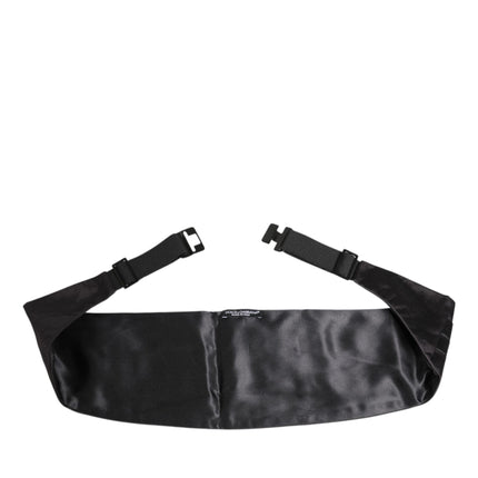 Dolce & Gabbana Black Men 100% Silk Belt Wide Waist Cummerbund