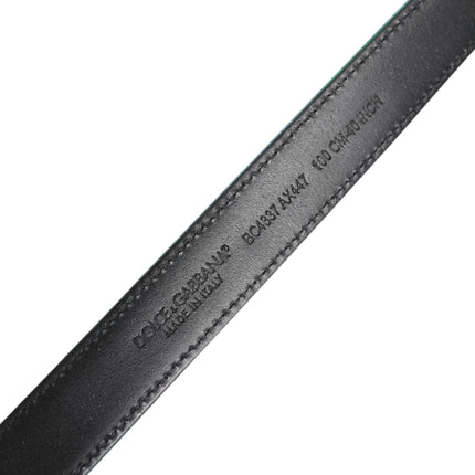 Dolce & Gabbana Green Black Polyester Metal Buckle Belt